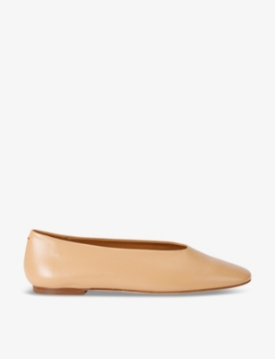 AEYDE: Kirsten almond-toe leather ballet flats