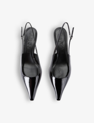 AEYDE: Catrina patent-leather slingback courts