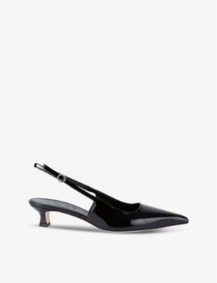 AEYDE: Catrina patent-leather slingback courts