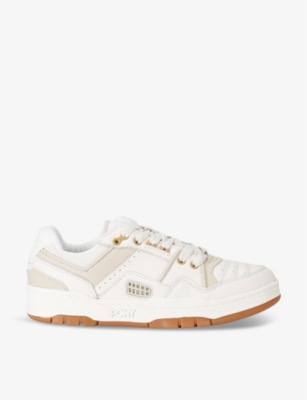 PONY: M 100 Low logo-embellished leather low-top trainers