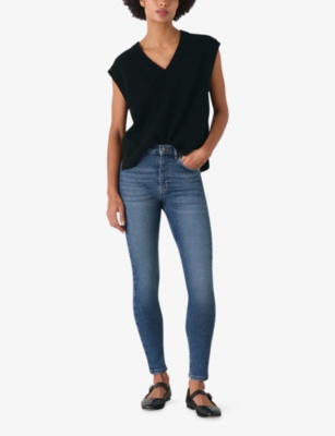 Whistles Womens Sculptured Skinny-leg High-rise Stretch-denim Jeans In Multi