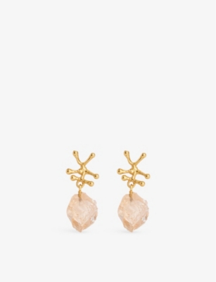 SHYLA: Nuria 22ct yellow gold-plated sterling-silver earrings
