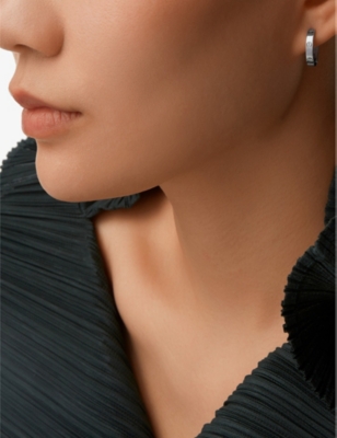 Shop Cartier Women's White Gold Love 18ct White-gold Hoop Earrings