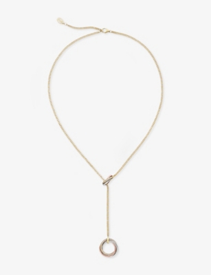 CARTIER: Trinity 18ct yellow, rose and white gold and 0.34ct diamond pendant necklace