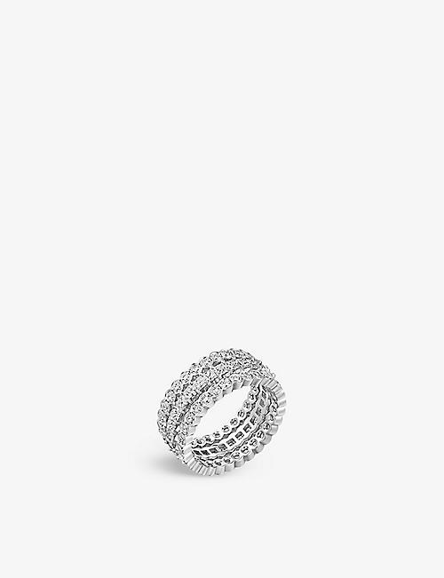 CARTIER: Broderie de Cartier 18ct white-gold and 3.12ct mixed-cut diamond ring