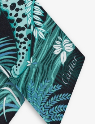 Cartier Silk Flora And Fauna Panthère Scarf In Multicolour