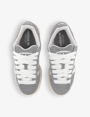 Adidas Originals Womens Grey White Campus 00s Brand-stripe Low-top Suede Trainers In Grey White