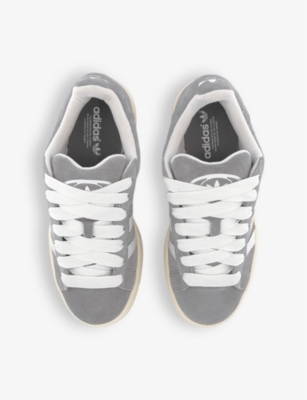 Shop Adidas Originals Adidas Women's Grey White Campus 00s Brand-stripe Low-top Suede Trainers