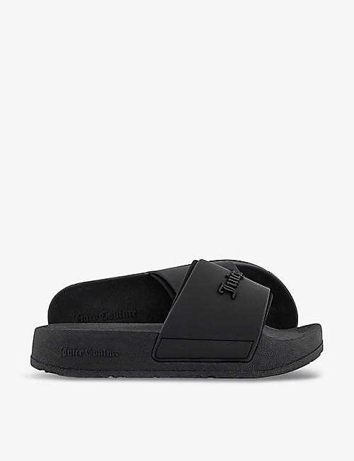 JUICY COUTURE: Breanna logo-embossed rubber sliders
