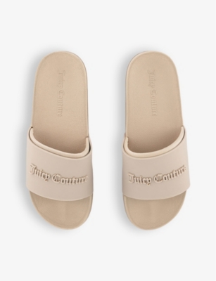 Shop Juicy Couture Women's Brazilian Sand Breanna Logo-embossed Rubber Sliders