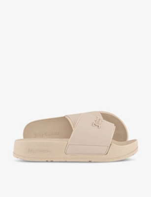 Shop Juicy Couture Women's Brazilian Sand Breanna Logo-embossed Rubber Sliders