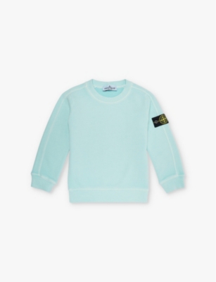 Baby blue stone island jumper best sale