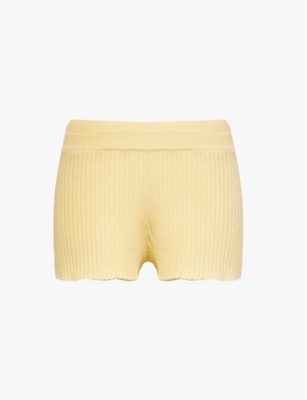 ADANOLA: Relaxed-fit ribbed cotton-knitted shorts