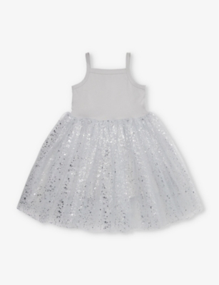 BOB & BLOSSOM: Sparkle-embellished tutu cotton-blend dress 1-8 years