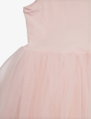 Bob & Blossom Tutu-skirt Square-neck Cotton-blend Dress 1-8 Years In Blushing Pink