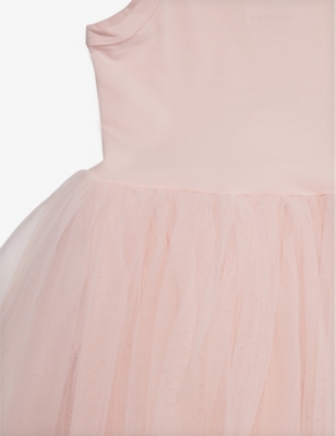 Shop Bob & Blossom Ushing Pink Tutu-skirt Square-neck Cotton-blend Dress 1-8 Y In Blushing Pink