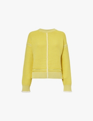 3.1 PHILLIP LIM: Striped-trim relaxed-fit knitted jumper