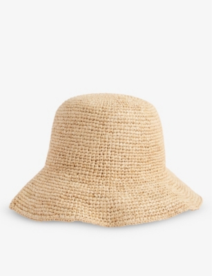 BOUTIQUE BONITA: Wide-brim raffia bucket hat