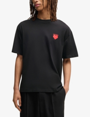 HUGO: Branded-print relaxed-fit cotton-jersey T-shirt