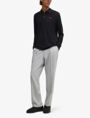 Hugo Boss Hugo Derrikos Regular Fit Polo T Shirt Black In Black