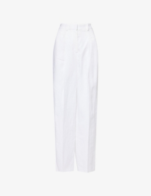 THEORY: Pleated linen trousers