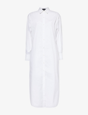 THEORY: Relaxed-fit cotton-blend stretch-poplin midi dress