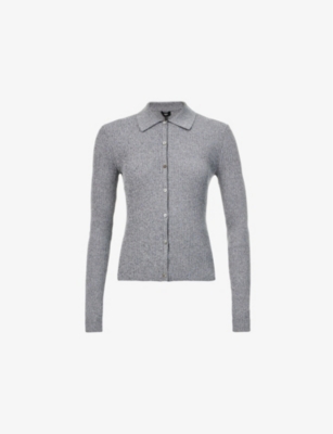THEORY: Slim-fit cotton-blend knitted cardigan