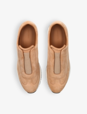 JOHN LOBB: Lift almond-toe suede low-top trainers