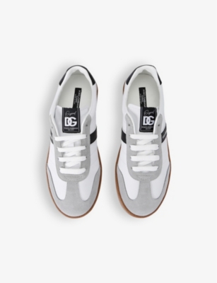 DOLCE & GABBANA: Kids' branded leather low-top trainers