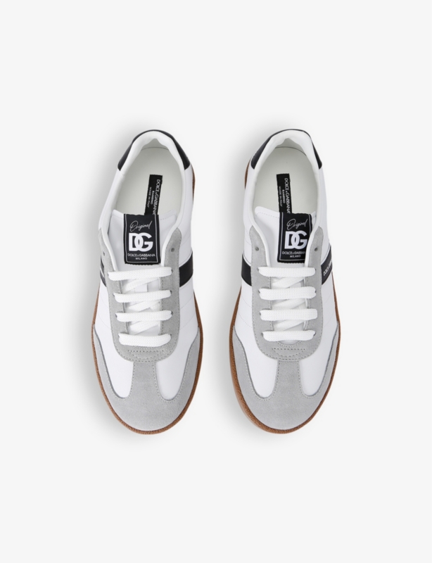 Kids' branded leather low-top trainers