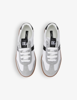 DOLCE & GABBANA: Branded leather and suede trainers 4-12 years