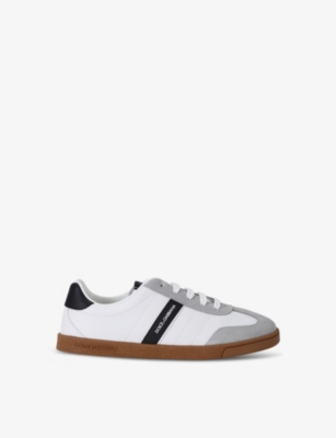 DOLCE & GABBANA: Branded leather and suede trainers 4-12 years