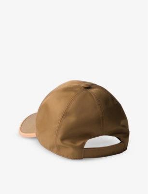 Prada Mens Brown Re-nylon Brand-plaque Recycled-nylon Baseball Cap In Brown