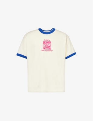 OBEY: Ringer ribbed-trim cotton-jersey T-shirt