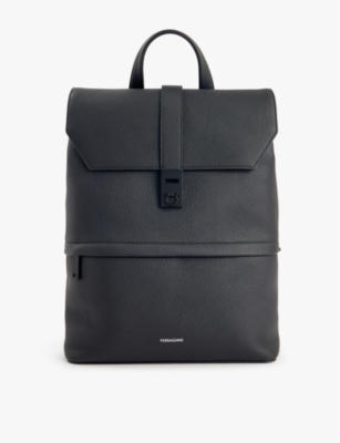 FERRAGAMO: Brand-print leather backpack
