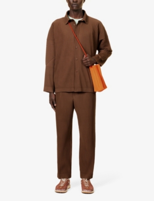 HOMME PLISSE ISSEY MIYAKE: Pleated relaxed-fit knitted shirt