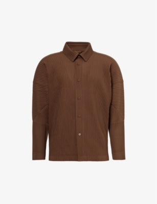 HOMME PLISSE ISSEY MIYAKE: Pleated relaxed-fit knitted shirt