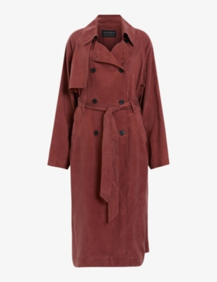 ALLSAINTS: Kikki belted oversized woven trench coat
