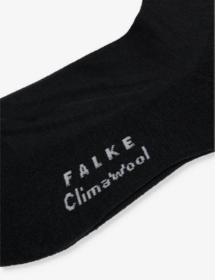 Falke Womens Black Branded Knitted Socks In Black