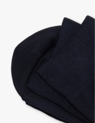Falke Womens Dark Vy Cotton Touch Ankle-rise Stretch-cotton Blend Socks In Dark Navy