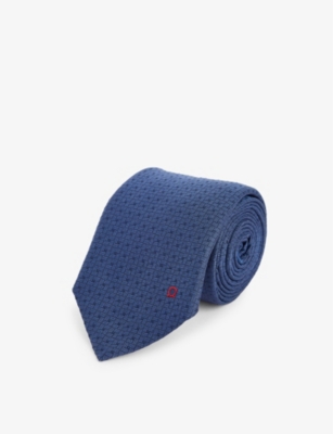FERRAGAMO: Brand-embroidered silk tie