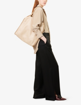 Shop Jil Sander Womens  Straight-leg High-rise Woven-blend Trousers In Black