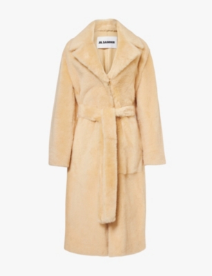 JIL SANDER Notch lapel regular fit shearling coat Selfridges