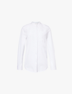 JIL SANDER: Tuesday brand-embroidered cotton-poplin shirt