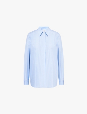 Shop Jil Sander Womens  Monday Stripe Relaxed-fit Cotton Shirt In Sunny Sky