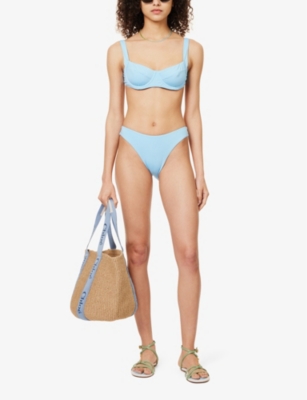 Monday Swimwear Womens Ibiza Blue Byron Stretch Recycled-nylon Bikini Bottoms In Ibiza Blue