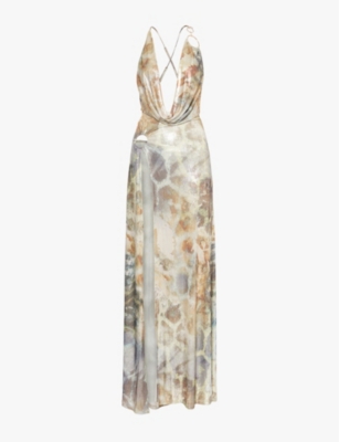 JADED LONDON - Sedona metallic-leopard jersey maxi dress | Selfridges.com