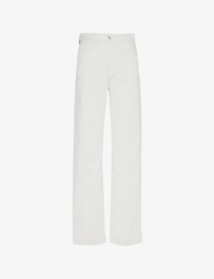 Carhartt Wip Womens White Brand-patch Straight-leg Jeans