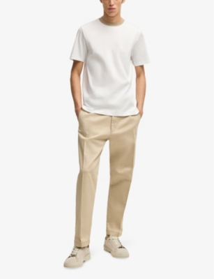 BOSS: Striped-trim slim-fit cotton-jersey T-shirt