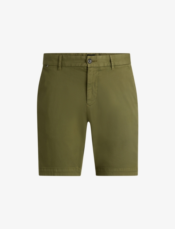 Slip-Pocket Straight-Leg Slim-Fit Stretch-Cotton Shorts